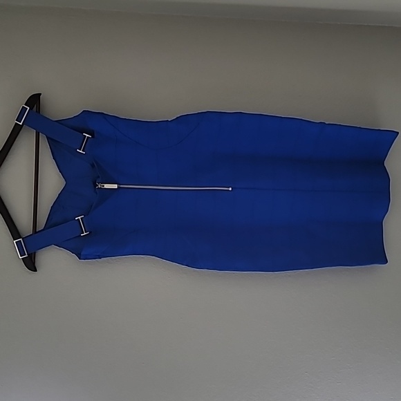 Ted Baker Charlii Mid Blue Stretch Bodycon Jersey Sheath Dress TB 3 US 8 - Picture 6 of 12